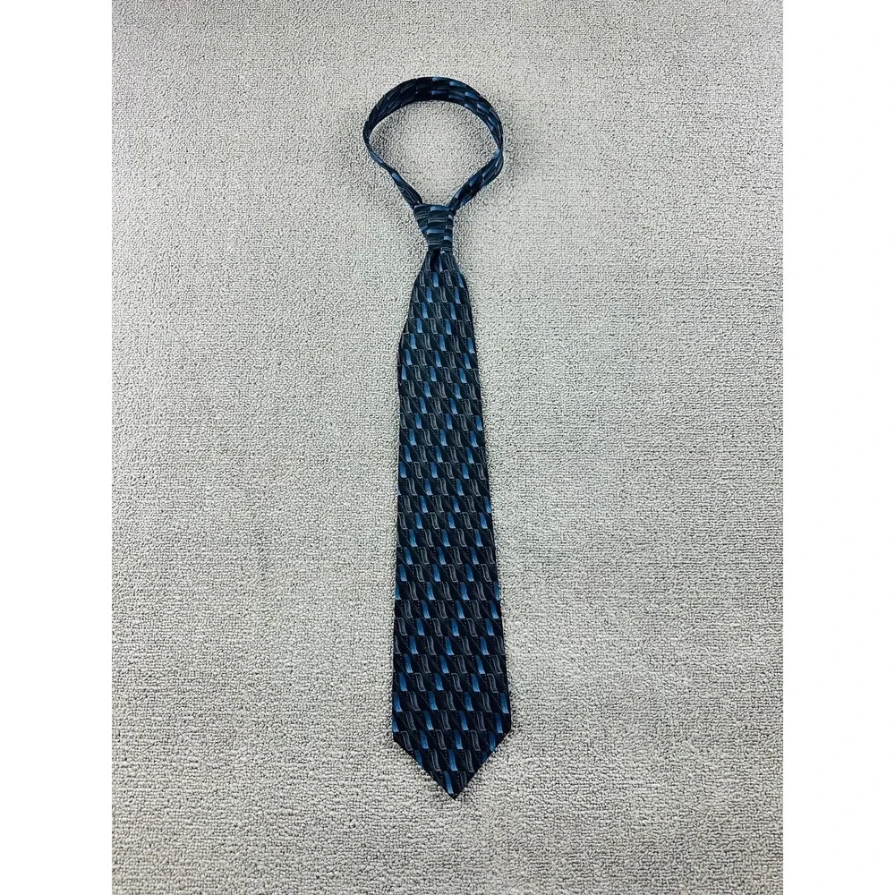 Vintage Barrington Tie‎ Men Multi Color 100% Silk Geometric Korea Made Formal